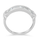 .925 Sterling Silver 1/2 Cttw Baguette Cut Diamond Channel Set X-Station Wedding Ring (H-I Color, I1-I2 Clarity).