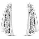 .925 Sterling Silver 0.50 Cttw Round Diamond Graduated Huggie Stud Earrings (I-J Color, I2-I3 Clarity).