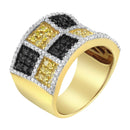 14KT Yellow Gold Champagne, Yellow and Round Diamond Band Ring (1 1/2 Cttw, H-I Color, I1-I2 Clarity).