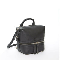 Ashley Small Black Leather Backpack.