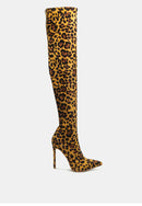 Pokey Suede Over the Knee Block Heeled Boots by Ruw.