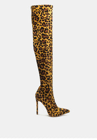 Pokey Suede Over the Knee Block Heeled Boots by Ruw.