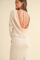 Mable Backless Asymmetric Ruffle Hem Dress.