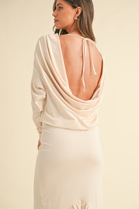 Mable Backless Asymmetric Ruffle Hem Dress.