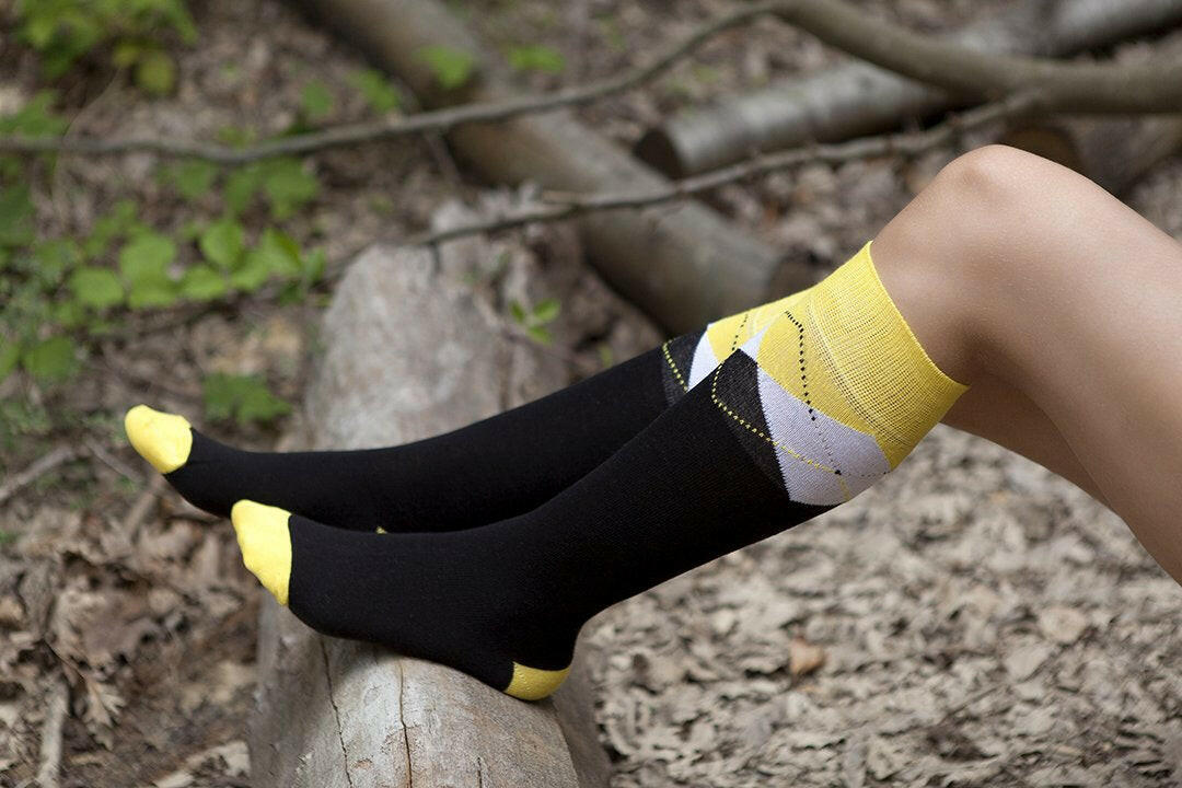 Women's Mixed & Match Argyle Knee High Socks Set.