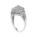 10K White Gold 1/2 Cttw Diamond Pear Shaped Cluster Ring (H-I Color, I1-I2 Clarity).