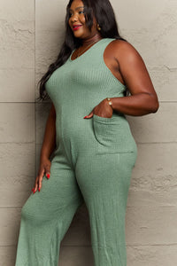 HEYSON Don't Get It Twisted Full Size Rib Knit Jumpsuit.