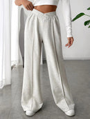 Elastic Waist Wide Leg Pants.