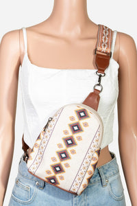 Fame Geometric Wide Strap Crossbody Bag.