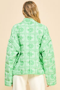 Davi & Dani Vintage Print Open Front Jacket with Pockets.