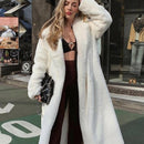 Female Winter Plush Thick Warm Loose Women Faux Rabbit Fur Coat.