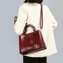 Aaliyah Faux Crocodile Handbag Set (2-Pieces) - Maroon.