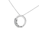 14K Gold 1/4 Cttw Round-Cut Graduating Diamond Open Circle Hoop 18" Pendant Necklace (J-K Color, I1-I2 Clarity).