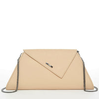 Angelica Nude Leather Clutch Purse.