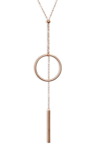 Long Drop Necklace - Rose Gold.