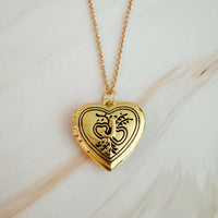 Nostalgic Heart Initial Open Locket Necklace.