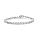 .925 Sterling Silver 1/2 Cttw Miracle Set Diamond Milgrain Style Link Bracelet (I-J, I3-Promo) - Size 7.25".