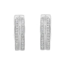 10K White Gold Diamond Hoop Earring (1/2 Cttw, I-J Color, I2-I3 Clarity).