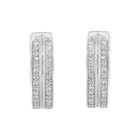 10K White Gold Diamond Hoop Earring (1/2 Cttw, I-J Color, I2-I3 Clarity).