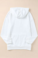 Distressed Drawstring Long Sleeve Hoodie.