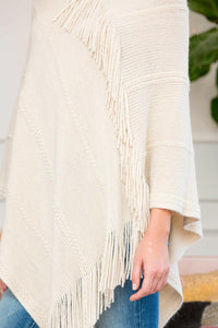 Asymmetric Fringe Poncho.