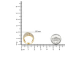 10K Yellow Gold 3.0 Cttw Diamond Eight-Row Bypass Crossover Statement Band Ring (H-I Color, I2-I3 Clarity).