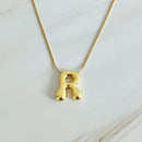 Balloon Letter Initial Necklace.