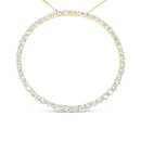 10K Yellow Gold Plated .925 Sterling Silver 4 Cttw Diamond Circle Hoop 18" Pendant Necklace (J-K Color, I1-I2 Clarity).