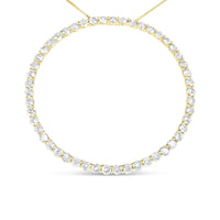 10K Yellow Gold Plated .925 Sterling Silver 4 Cttw Diamond Circle Hoop 18" Pendant Necklace (J-K Color, I1-I2 Clarity).