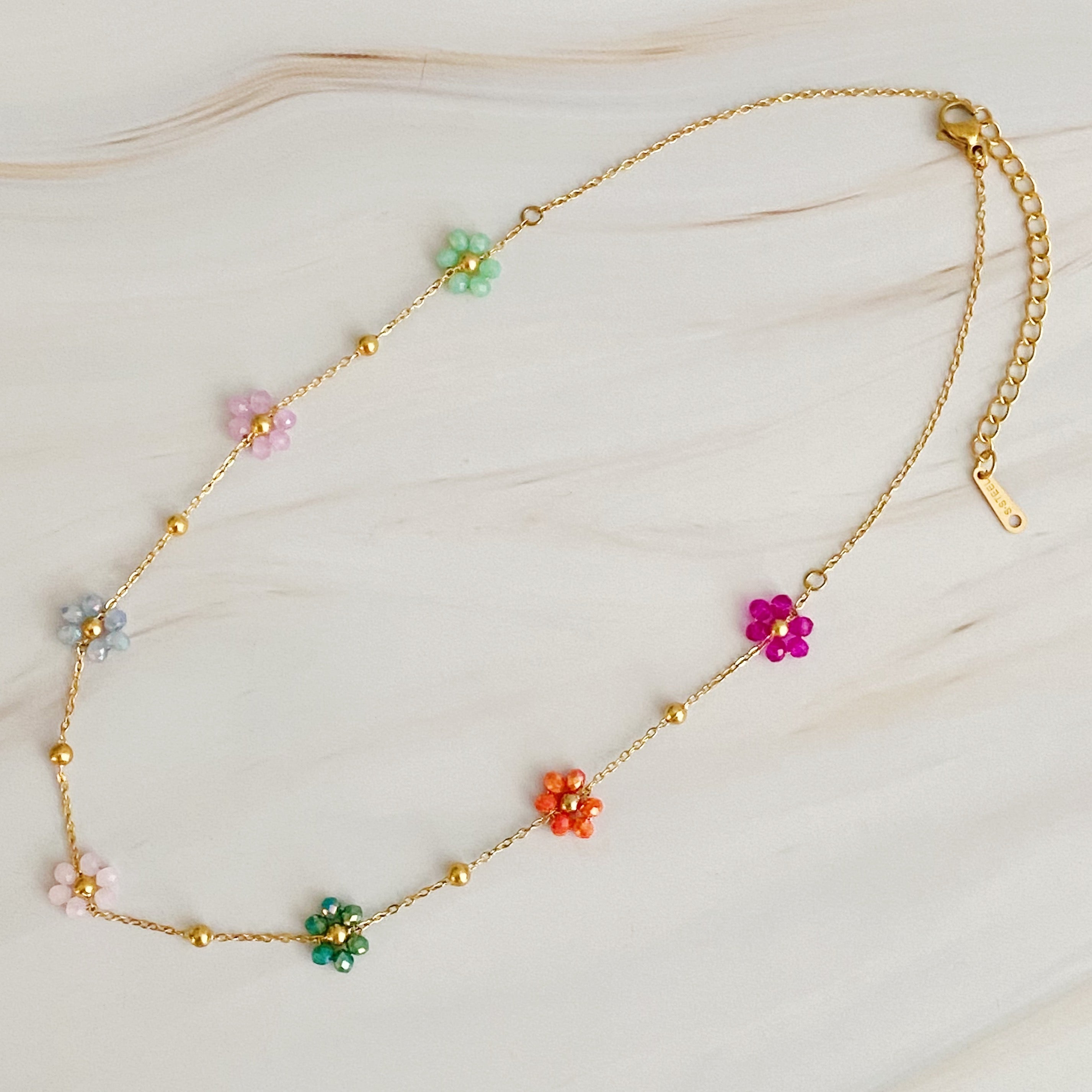 Flower Field Romance Beaded Necklace.