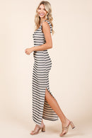 Mittoshop Striped Scoop Neck Sleeveless Maxi Dress.