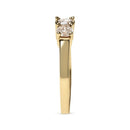 10K Yellow Gold 1.00 Cttw Champagne Diamond 3-Stone Band Ring (J-K Color, I1-I2 Clarity).