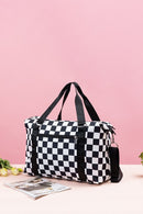 Zenana Checkered Multi-Pocket Travel Bag.