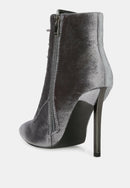 Velvet High Heeled Velvet Boots by RUW.