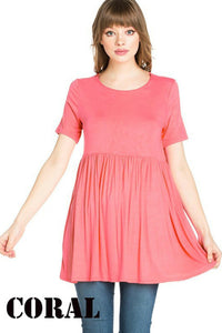 Short Sleeve Empire Waist Tunic.