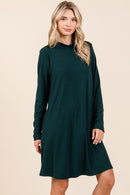 Mittoshop Mock Neck Long Sleeve Dress with Pockets.