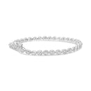 .925 Sterling Silver 1/2 Cttw Miracle Set Diamond Milgrain Style Link Bracelet (I-J, I3-Promo) - Size 7.25".