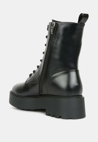 Molsh Faux Leather Ankle Biker Boots by Ruw.