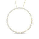 10K Yellow Gold Plated .925 Sterling Silver 4 Cttw Diamond Circle Hoop 18" Pendant Necklace (J-K Color, I1-I2 Clarity).