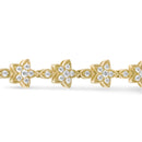 14K Gold 1 1/5 Cttw Round Diamond Floral Star-Shaped Link Bracelet (H-I Color, SI1-SI2 Clarity) -Size 7".