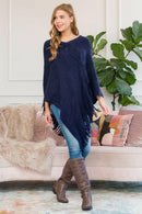 Asymmetric Fringe Poncho.