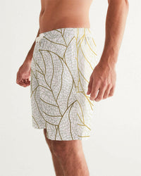 Abstract Gold Leaves 7" Classic Men Swim Trunk.