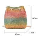 Crystal Bucket Bag for Women Multicolor Rhinestone Beaded Handbag Luxury.