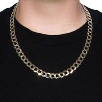 14k Two Tone Gold Pave Curb Chain (12.18 mm) - Forever in Harmony