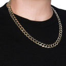 14k Two Tone Gold Pave Curb Chain (12.18 mm) - Forever in Harmony