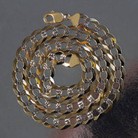 14k Two Tone Gold Pave Curb Chain (12.18 mm) - Forever in Harmony