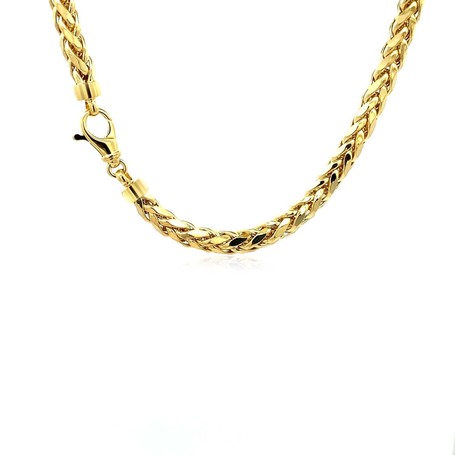 14k Yellow Gold Diamond Cut Round Franco Chain (5.30 mm) - Forever in Harmony