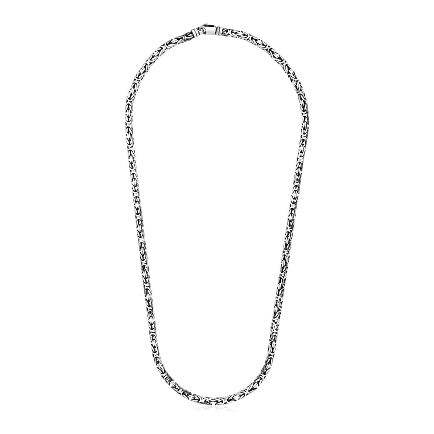 Sterling Silver Gunmetal Finish Byzantine Chain Necklace - Forever in Harmony