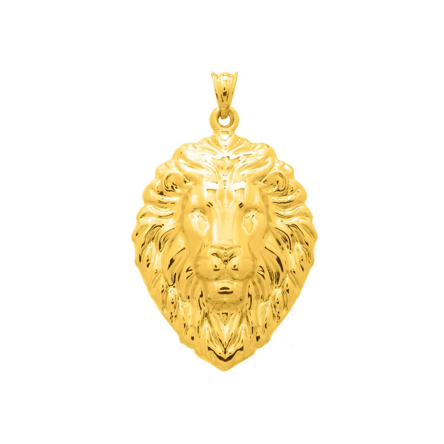 Lions Head Pendant in 14K Yellow Gold - Forever in Harmony