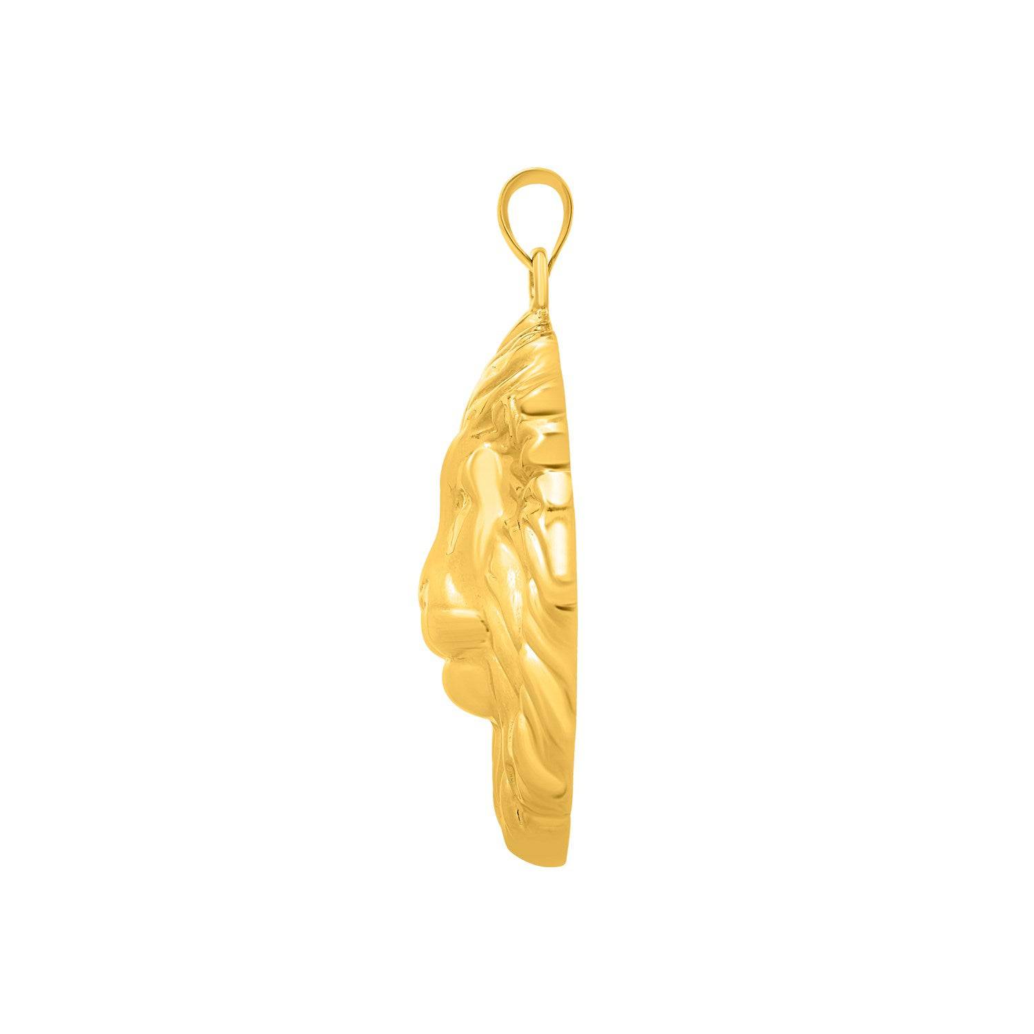 Lions Head Pendant in 14K Yellow Gold - Forever in Harmony